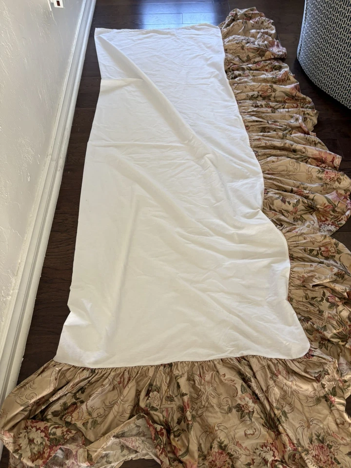 Ralph Lauren Guinevere Queen Bedskirt Dust Ruffle Egyptian Cotton Sateen Floral - Image 1 of 4