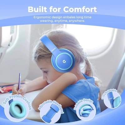 Детские наушники iClever — Bluetooth/проводные, складные, безопасное ограничение громкости — НОВЫЕ - Изображение 1 из 2