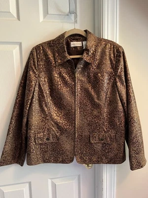 Blazer - Alfred Dunner - Marrón/Negro/Cobre - Estampado Animal - Forrado - 16 Foto 1 de 4