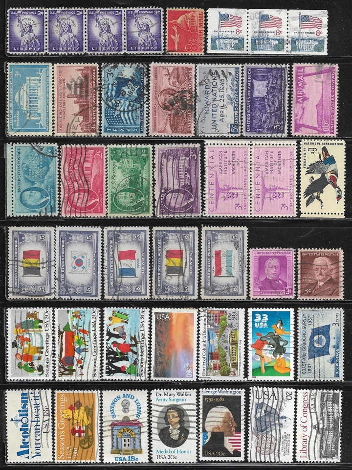 US United States Stamp Packet Lot of 43 off paper Stamps USA Collection used - Image 1 of 1