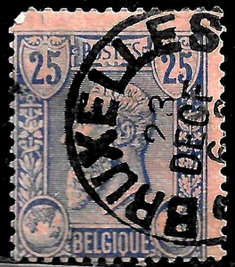 HICK GIRL- USED BELGIUM STAMP SC#53 1885 KING LEOPOLD II H122 - Picture 1 of 2