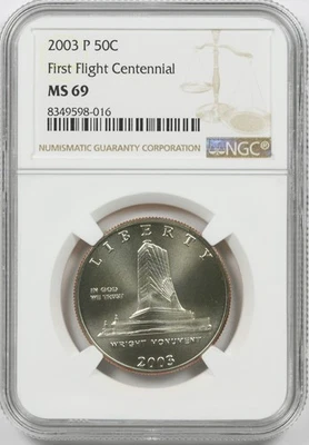 2003-P 50c First Flight Centennial Commemorative Half Dollar NGC MS69 - Image 1 of 4