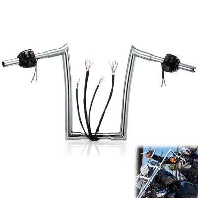 Manillar precableado para Dyna Low Rider Softail Heritage Classic 1996-2006 14" Foto 1 de 4