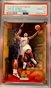 POP 8 2003 UD Collectibles Freshman Season LeBron James PSA 10 Gem Mint High #88 - Picture 1 of 3