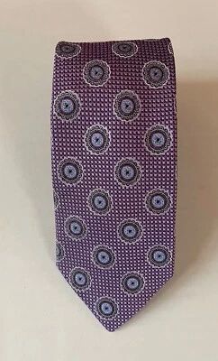 NWT NORDSTROM MEN’S SHOP Woven 100% Silk Neck Tie Purple Geometric $79 - Image 1 of 4