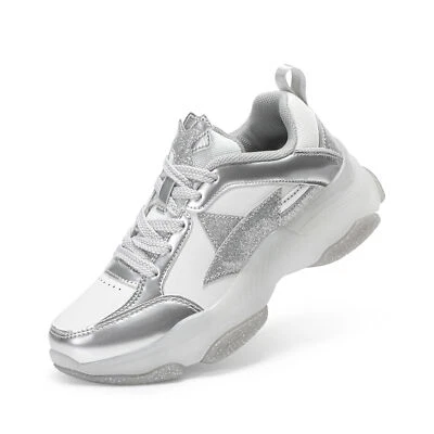 Tenis transpirables ligeros con suela de gelatina con cordones a la moda para niñas Foto 1 de 4