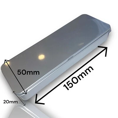 12 x Metalldosen , Blechdose,  150 x 50 x 20 mm Box, Stiftbox, Dose, Rechteckig - Bild 1 von 3
