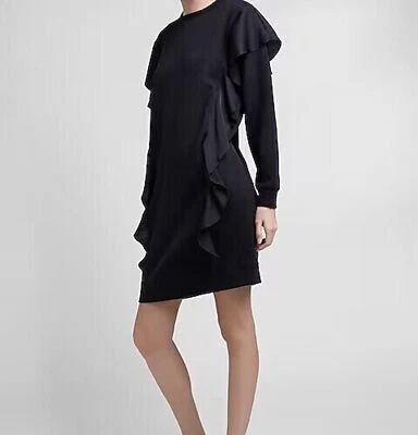NWT Express Size XS Sweatshirt Dress Modern Ruffles Long Sleeve Modern - Image 1 of 4