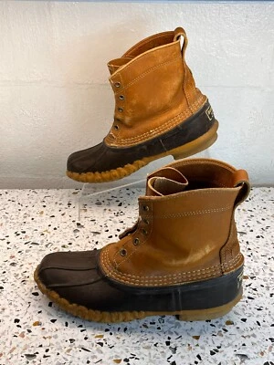 LL Bean Duck Botas de Lluvia Mujer 8 LGM Caza Cuero Goma De Colección EE. UU. SIN CORDONES Foto 1 de 4