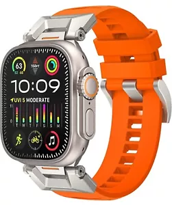 Fluorkautschuk Metall Uhrenarmband Armband für Apple Watch Series 9 8 7 6 5 4 SE Ultra - Bild 1 von 5