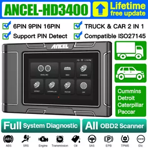 ANCEL HD3400PRO DPF escáner de camión de alta resistencia diésel lector de códigos OBD2 para Detroit - Imagen 1 de 14