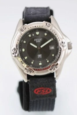 Reloj Hombre Reliquia Húmedo Acero Inoxidable Plata 50m Negro Nylon Fecha Gris Cuarzo Foto 1 de 4