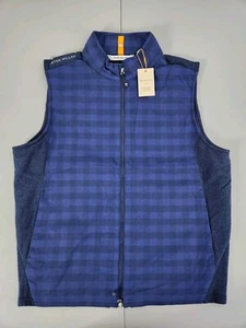 Peter Millar Crown Sport Performance Flannel Golf Vest Navy Men's Size XL New - Picture 1 of 14