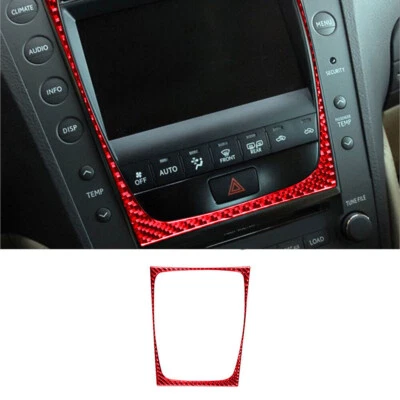 Cubierta de marco de pantalla GPS interior de fibra de carbono roja para Lexus GS300/350/460 Foto 1 de 4