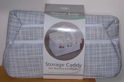 Trend Lab Gray White Storage Caddy Nursery Diaper Organizer - Image 1 of 2