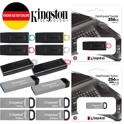 USB Stick Kingston Memory Stick Data Traveler Flash Drive 32GB 64GB 128GB 256GB - Image 1 of 4