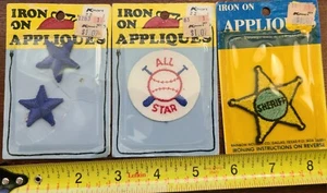 Toppe Ferro Su Applique Arcobaleno Novità Co. Lotto 3 stelle Sherrif baseball - Foto 1 di 6