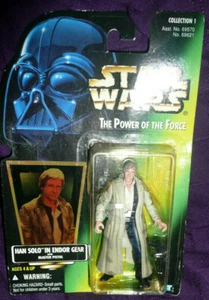 Star Wars HAN SOLO ENDOR GEAR mit Blaster POWER OF THE FORCE HOLO Figur - Bild 1 von 1