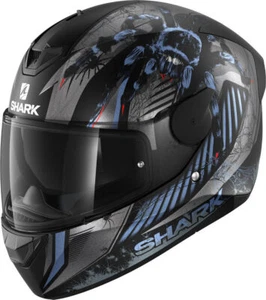 Casco integrale moto Shark D-SKWAL 2 ATRAXX nero BLU black helmet casque - Imagen 1 de 4