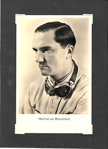 POSTCARD MANFRED VON BRAUCHITSCH MERCEDES RENNFAHRER LAZI PHOTOGRAPH 1930s