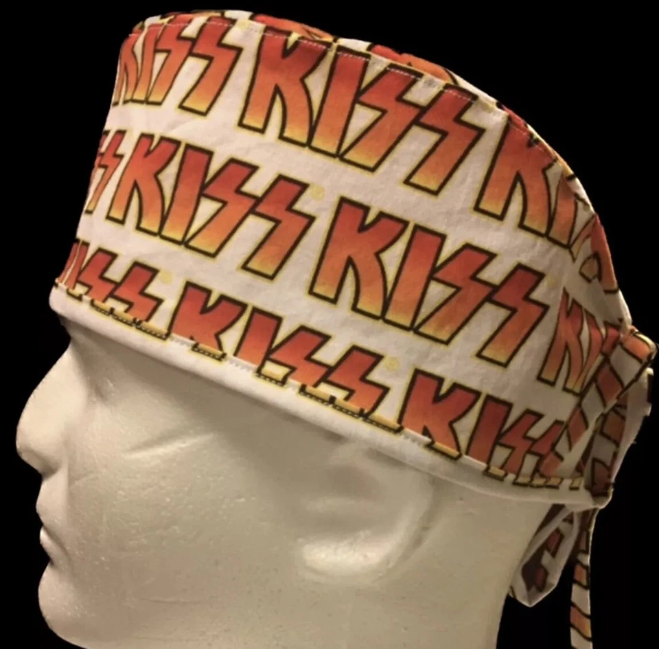 Kiss Orange Scrub Hat Chemo Cap - Image 1 of 1