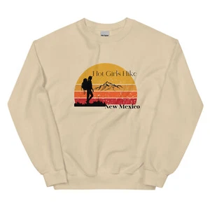 Hot Girls Hike New Mexico Super Soft Unisex Crewneck Sweatshirt - Picture 1 of 39