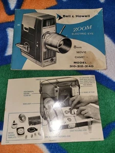 macchina fotografica pellicola bell howell 8mm solo istruzioni modello 310-312-314D - Foto 1 di 2