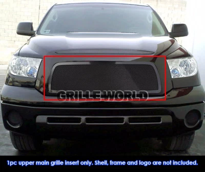 Fits 2007-2009 Toyota Tundra Black Stainless Mesh Main Upper Grille Insert - Image 1 of 2