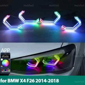 App control LED Multicolor RGB Dynamic Angel Eyes Ring For BMW X4 F26 2014-2018  - Picture 1 of 27