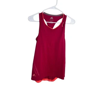 Adidas Tank Top Women's Small Pink Racerback Shelf Lined Sleeveless Athletic - Picture 1 of 9