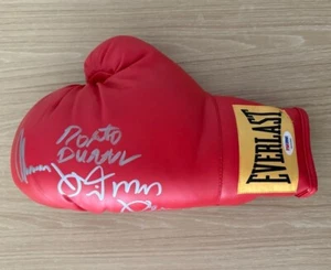 ROBERTO DURAN THOMAS HEARNS SIGNED EVERLAST BOXING GLOVE PSA/DNA - Picture 1 of 5