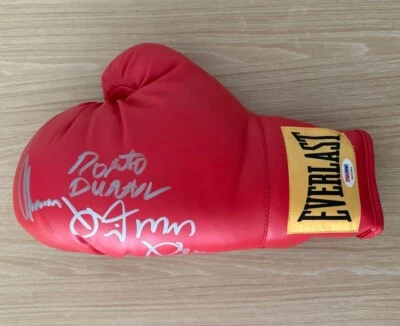 ROBERTO DURAN THOMAS HEARNS SIGNED EVERLAST BOXING GLOVE PSA/DNA - Image 1 of 4
