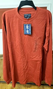 Vintage NWT Men's Army*Navy Apparel XXL Rust Long Sleeve Cotton Tee Shirt  - Picture 1 of 6