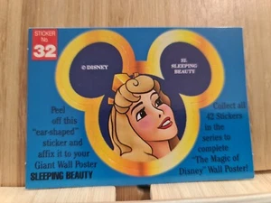 DISNEY EAR SHAPED STICKERS🏆1992 #32 SLEEPING BEAUTY🏆FREE POST - Picture 1 of 1