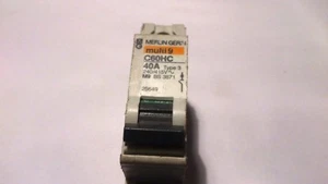 Merlin Gerin Multi 9 C60HC C40 40A Typ 3 240/415V ~ MCB Leitungsschutzschalter - Bild 1 von 2