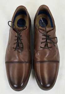 Nunn Bush Mens 13M Westwood Dress Shoe Comfort Gel Flex Cap Toe Cognac Brown NEW - Picture 1 of 16