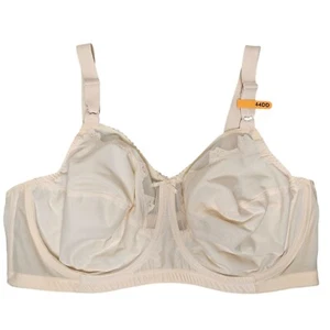 Bali 44DD Bra Nude Flower Full Figure Underwire Unlined Semi Sheer Minimalist - Picture 1 of 6