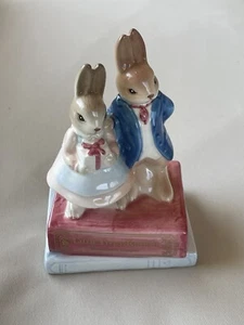 VTG Little Grey Rabbit's Friends Music Box Musical Figurine M. Tempest Japan 4" - Picture 1 of 4