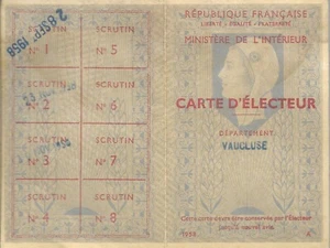 DIVERS Carte d'électeur - Picture 1 of 2
