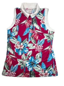 Chemise femme Tommy Bahama Golf UPF50 rose séchage rapide évacuation de l'humidité MOYENNE - Photo 1/12