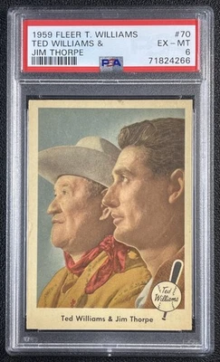 TED WILLIAMS & JIM THORPE PSA 6 1959 FLEER #70 4266 - Image 1 of 2