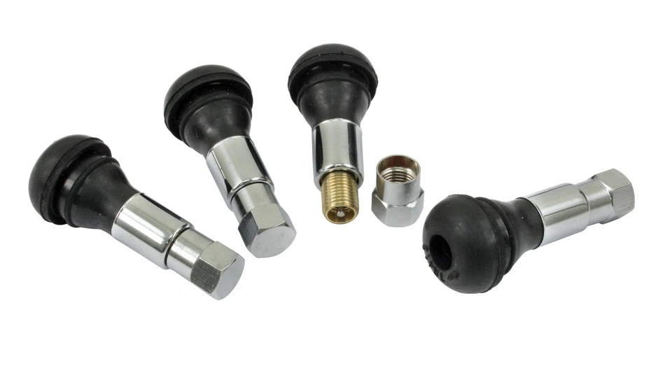 Empi Chrome Valve Stems with Hex Cap - Set of 4 - 9710 — 第 1/1 张图片