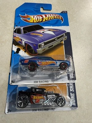 (2) Lote Hot Wheels HW Racing 2012 - Bone Shaker y '68 Nova 🔥 Foto 1 de 4