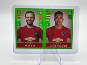 2019 Panini FIFA 365 Juan Mata Mason Greenwood Rookie Sticker Manchester United - Bild 1 von 2