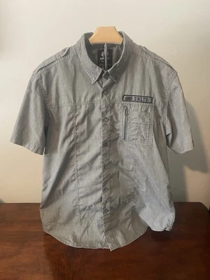 Ecko Unltd Men's Dark Gray Button Up Short Sleeve Shirt Size L - Image 1 of 4