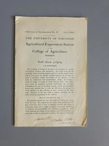 1910 DRAFT HORSE JUDGING University Of Wisconsin College Agriculture - Bild 1 von 4