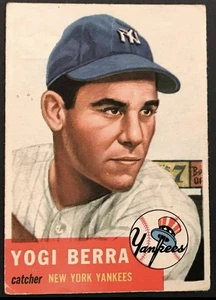 YOGI BERRA 1953 TOPPS Baseball #104 New York Yankees HOF (stampa corta) SP - Foto 1 di 2