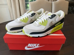 NEW Nike Men’s Air Max 90 Shoes DM0029-107 White/Cyber/Dark Smoke Grey/Khaki - Picture 1 of 17