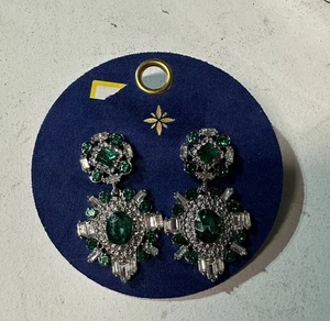 Wunderschöne smaragdgrüne Ziel-Ohrhänger Abschlussball Winter Hochzeiten Glamourös - Bild 1 von 2