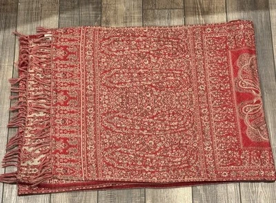 Pottery Barn Wool Table Runner 18x108" Red - Image 1 of 4